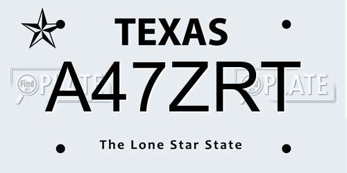 A47ZRT Texas License Plate