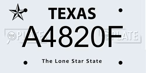 A4820F Texas License Plate