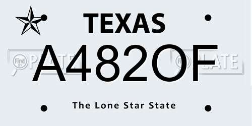 A482OF Texas License Plate