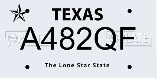 A482QF Texas License Plate