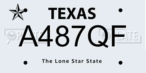 A487QF Texas License Plate