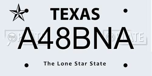A48BNA Texas License Plate