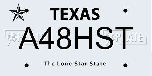 A48HST Texas License Plate