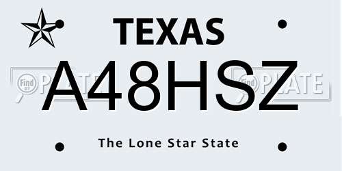 A48HSZ Texas License Plate