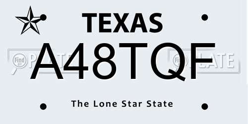 A48TQF Texas License Plate
