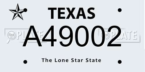 A49002 Texas License Plate