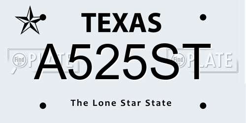 A525ST Texas License Plate