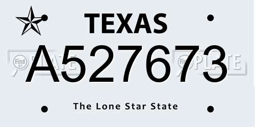 A527673 Texas License Plate