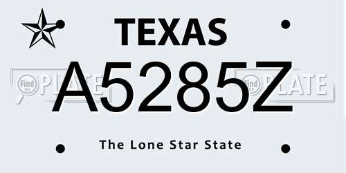 A5285Z Texas License Plate