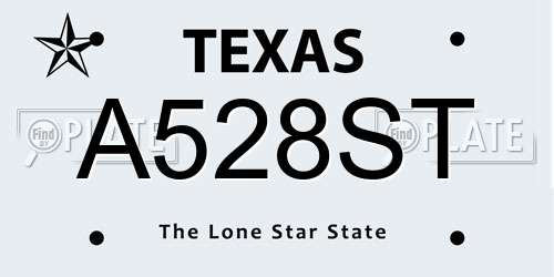 A528ST Texas License Plate