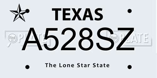 A528SZ Texas License Plate