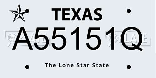A55151Q Texas License Plate
