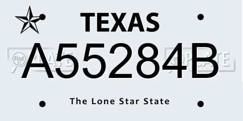 A55284B Texas License Plate