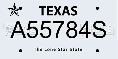 A55784S Texas License Plate