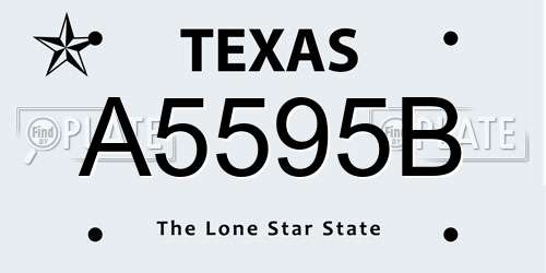 A5595B Texas License Plate