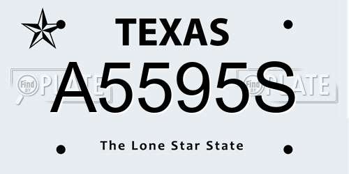 A5595S Texas License Plate