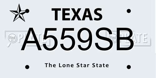 A559SB Texas License Plate