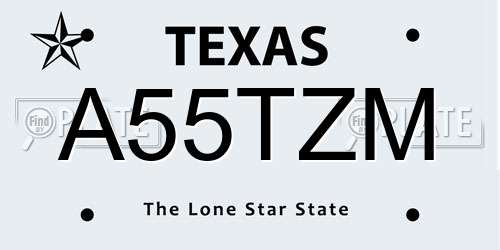 A55TZM Texas License Plate