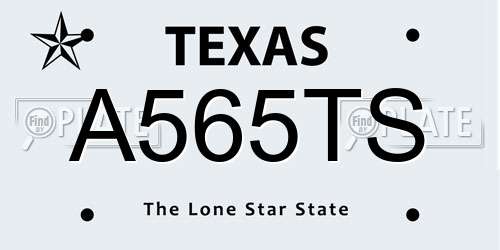 A565TS Texas License Plate