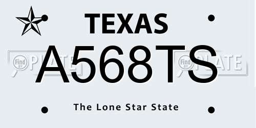 A568TS Texas License Plate