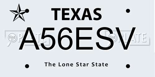 A56ESV Texas License Plate