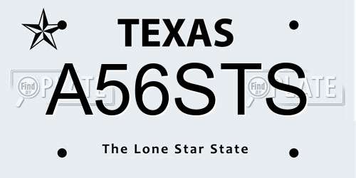 A56STS Texas License Plate