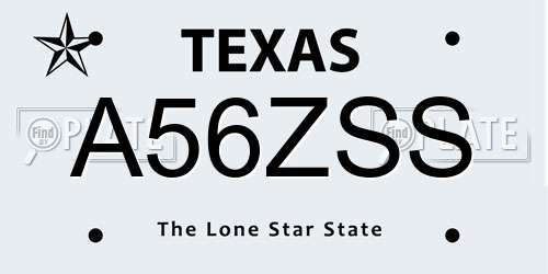 A56ZSS Texas License Plate