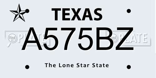 A575BZ Texas License Plate