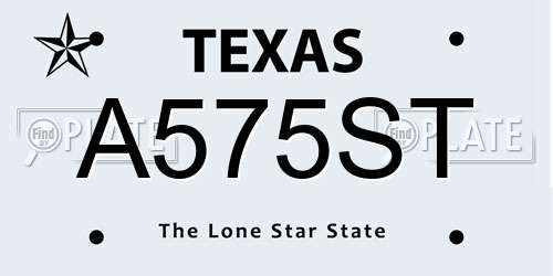 A575ST Texas License Plate