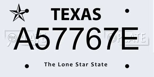 A57767E Texas License Plate