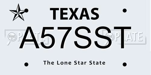 A57SST Texas License Plate