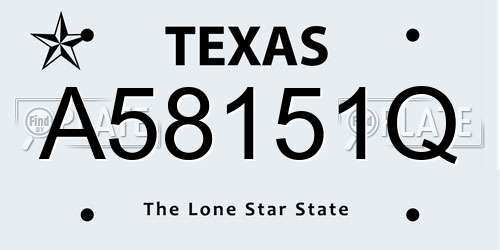 A58151Q Texas License Plate