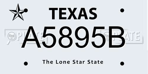 A5895B Texas License Plate
