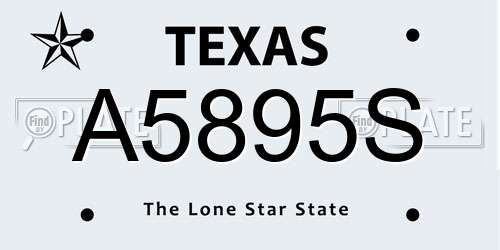 A5895S Texas License Plate