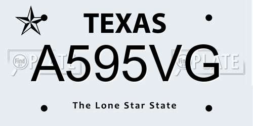 A595VG Texas License Plate