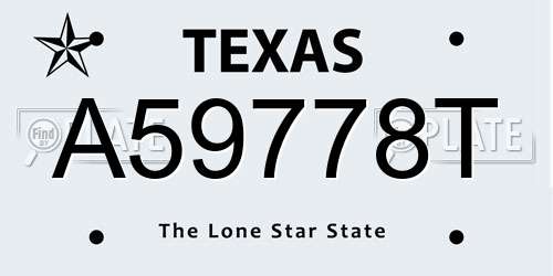 A59778T Texas License Plate