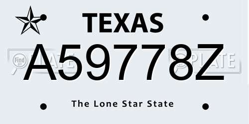 A59778Z Texas License Plate