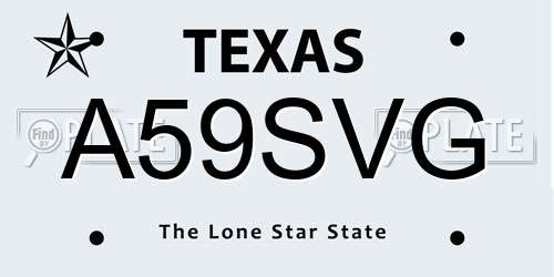 A59SVG Texas License Plate
