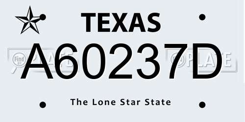 A60237D Texas License Plate