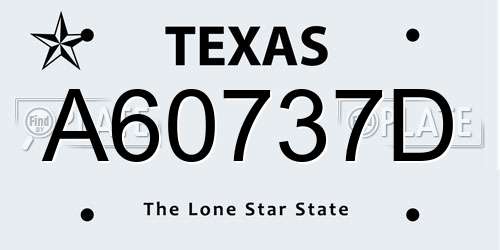 A60737D Texas License Plate