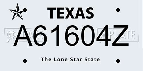 A61604Z Texas License Plate