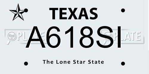 A618SI Texas License Plate