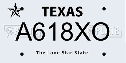 A618XO Texas License Plate