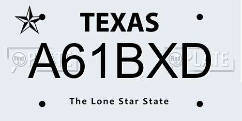 A61BXD Texas License Plate