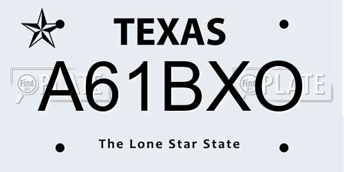 A61BXO Texas License Plate