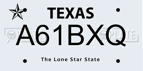 A61BXQ Texas License Plate