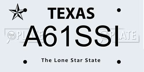 A61SSI Texas License Plate