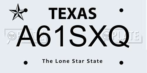 A61SXQ Texas License Plate