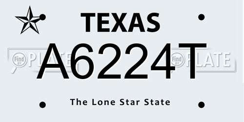 A6224T Texas License Plate