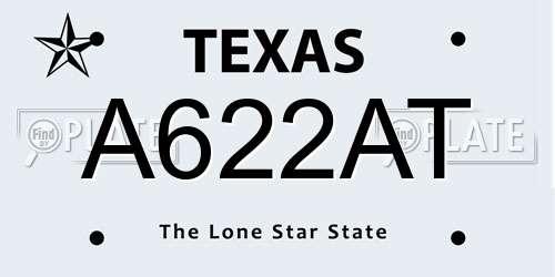 A622AT Texas License Plate